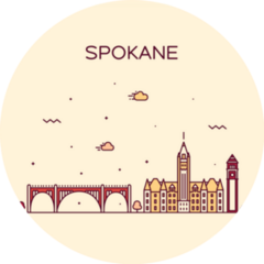 Spokane Skyline, Washington, Usa Sticker