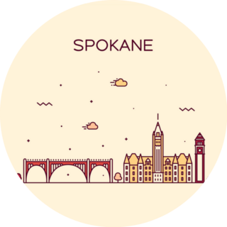 Spokane Skyline, Washington, Usa Sticker