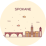 Spokane Skyline, Washington, Usa Sticker
