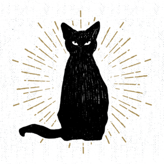 Spooky Black Cat Sticker