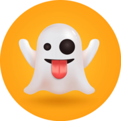Spooky Ghost Emoji Sticker