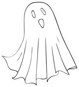 Spooky Ghost Illustration Sticker