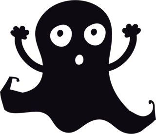 Spooky Hand-Drawn Cartoon Ghost Sticker