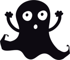 Spooky Hand-Drawn Cartoon Ghost Sticker