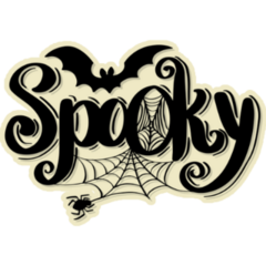 Spooky Lettering Spider Web Sticker