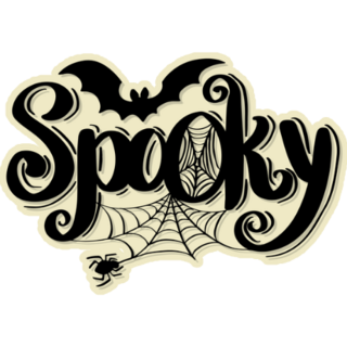 Spooky Lettering Spider Web Sticker