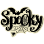 Spooky Lettering Spider Web Sticker