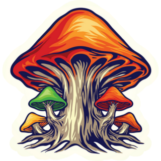 Spooky Nature Fungus Mushrooms Sticker