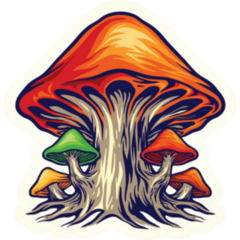 Spooky Nature Fungus Mushrooms Sticker