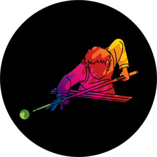 Sport Action Billiard Cartoon Sticker