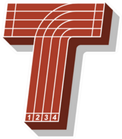 Sport Font, Letter T, Running Track Sticker