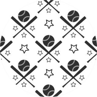 Sport Seamless Pattern Baseball Illustration Sticker