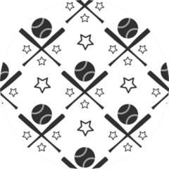 Sport Seamless Pattern Baseball Illustration Sticker