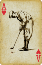 sports Aces On The Ace Of Hearts Golfer Sticker