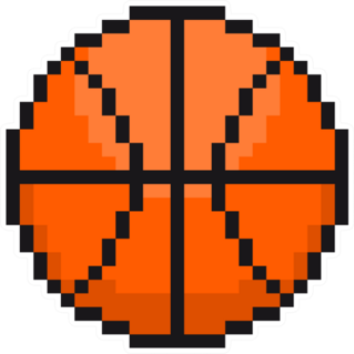 Sports Basketball Ball Pixel Art Icon Sticker