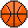 Sports Basketball Ball Pixel Art Icon Sticker