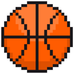 Sports Basketball Ball Pixel Art Icon Sticker
