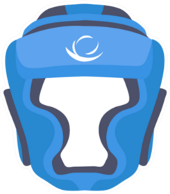 Sports Boxing Helmet In Blue Sticker