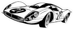 Sports Car Illustration Sticker