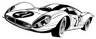 Sports Car Illustration Sticker