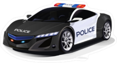 Sports Car Police Cruiser Sticker
