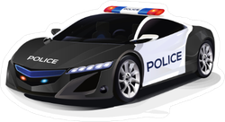 Sports Car Police Cruiser Sticker