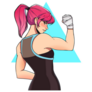 Sporty Fit Strong Pink Hair Anime Girl Sticker