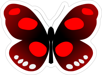 Spotted Red Butterfly Sticker
