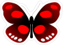 Spotted Red Butterfly Sticker