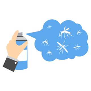 Spray For Mosquitoes Blue Illustration Sticker
