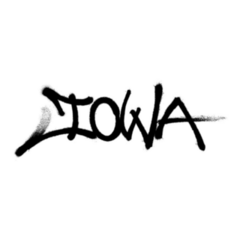 Sprayed Iowa Font Graffiti Sticker