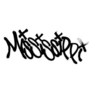 Sprayed Mississippi Font Graffiti Sticker