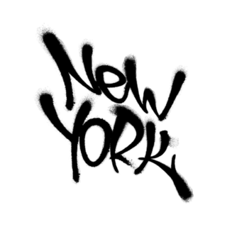 Sprayed New York Font Graffiti With Overspray Sticker