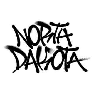 Sprayed North Dakota Font Graffiti Sticker