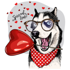 Spread Love Husky Sticker