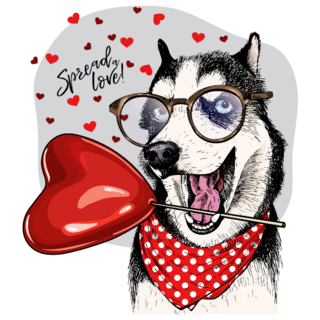 Spread Love Husky Sticker