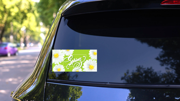 Spring Daisies Sticker on a Rear Car Window (New) example