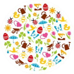 Spring Elements In A Circle Sticker