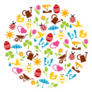 Spring Elements In A Circle Sticker