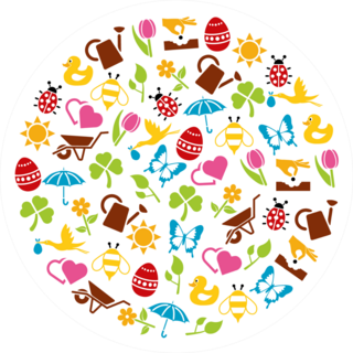 Spring Elements In A Circle Sticker