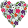 Spring Flower Heart Sticker