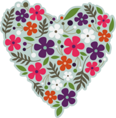 Spring Flower Heart Sticker