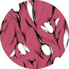 Spring Flower Pattern With Tulips Maroon Sticker