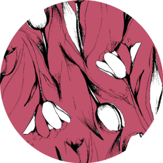 Spring Flower Pattern With Tulips Maroon Sticker