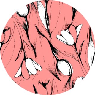 Spring Flower Pattern With Tulips Pink Sticker