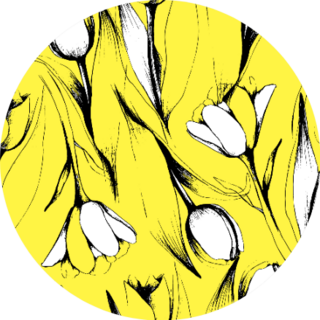 Spring Flower Pattern With Tulips Yellow Sticker