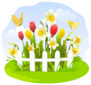 Spring Flowers In A Small Garden Sticker