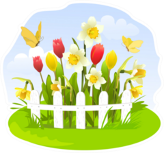 Spring Flowers In A Small Garden Sticker