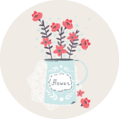 Spring Flowers In Jar Sticker