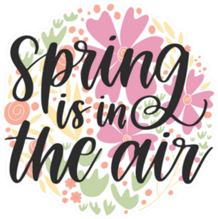Spring Is In The Air Circle Sticker